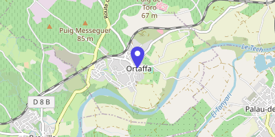 Carte OpenStreetMap — Place du Clocher, Ortaffa