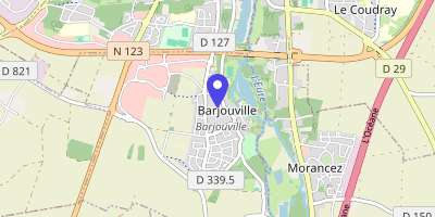 Carte OpenStreetMap — 1 rue Jean-Moulin, Barjouville