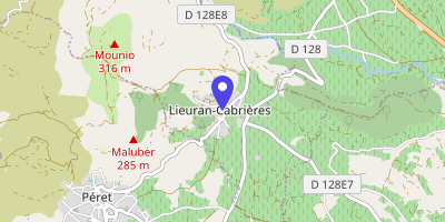 Carte OpenStreetMap — 1 place de la Mairie, Lieuran-Cabrières
