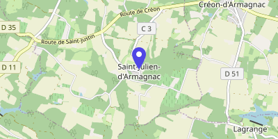 Carte OpenStreetMap — 1524 route de la Mairie, Saint-Julien-d'Armagnac