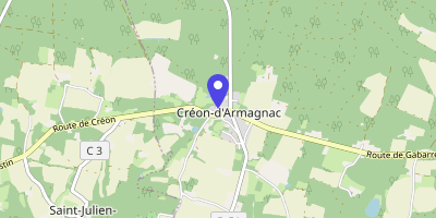 Carte OpenStreetMap — 1 place de l'église, Créon-d'Armagnac