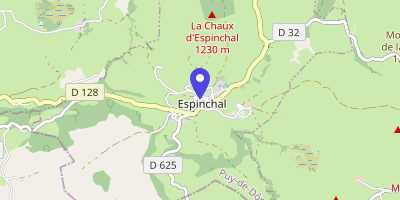 Carte OpenStreetMap — 1 place de l'Église, Espinchal