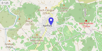 Carte OpenStreetMap — 1 place de l'Ancien-Couvent, Neffiès