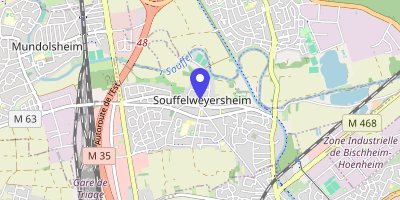 Carte OpenStreetMap — 1 place du Général-de-Gaulle, Souffelweyersheim