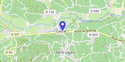 Carte OpenStreetMap — 22 place de l'Église, Cercié