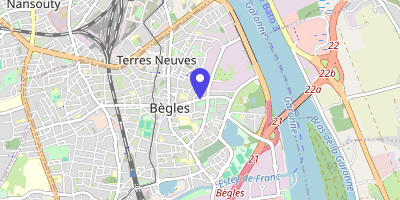 Carte OpenStreetMap — 77 rue Calixte-Camelle, Bègles