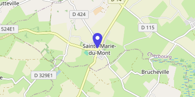 Carte OpenStreetMap — 2 place de l'Église, Sainte-Marie-du-Mont