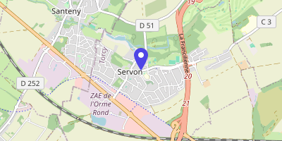 Carte OpenStreetMap — 15 rue de la Poste, Servon