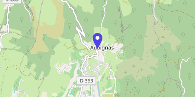 Carte OpenStreetMap — 65 rue des Écoles, Aubignas