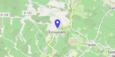 Carte OpenStreetMap — 1490 route de la vallée de l'Euille, Escoussans